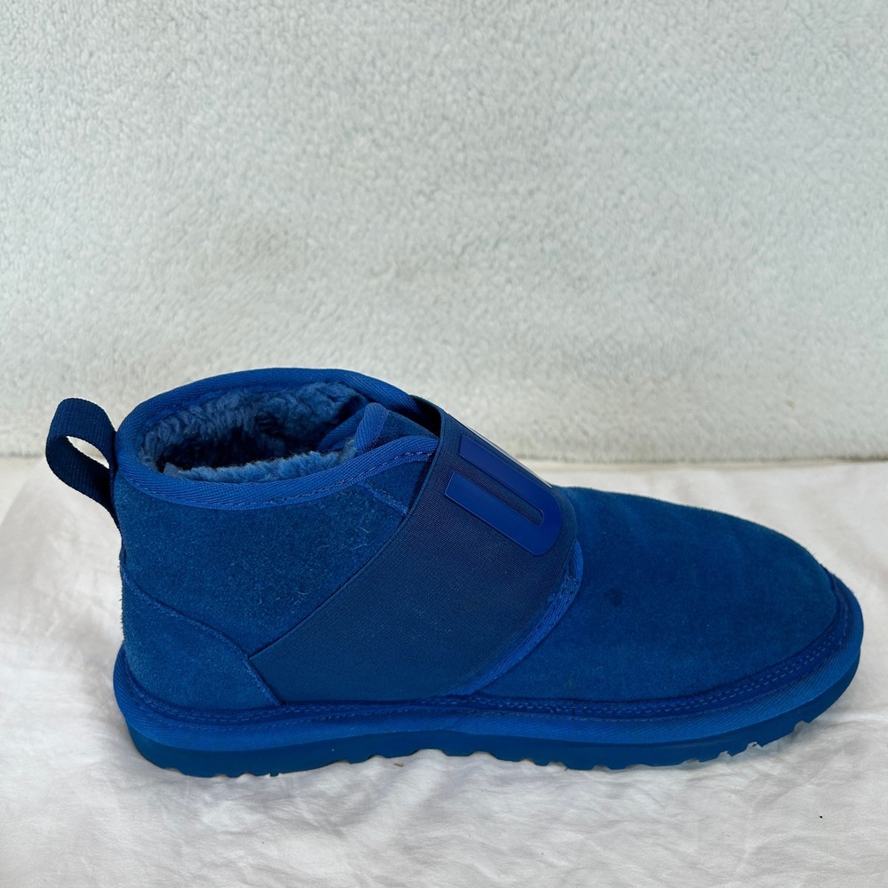 UGG Neumel Blue Suede Shearling Elastic Strap Boots‎ Mens 7 - Picture 9 of 15